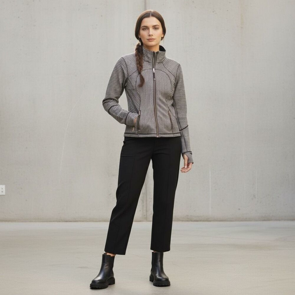 Rare Lululemon Forme Jacket  Women’s Textured Luon Mojave Stripe Brown Size 8